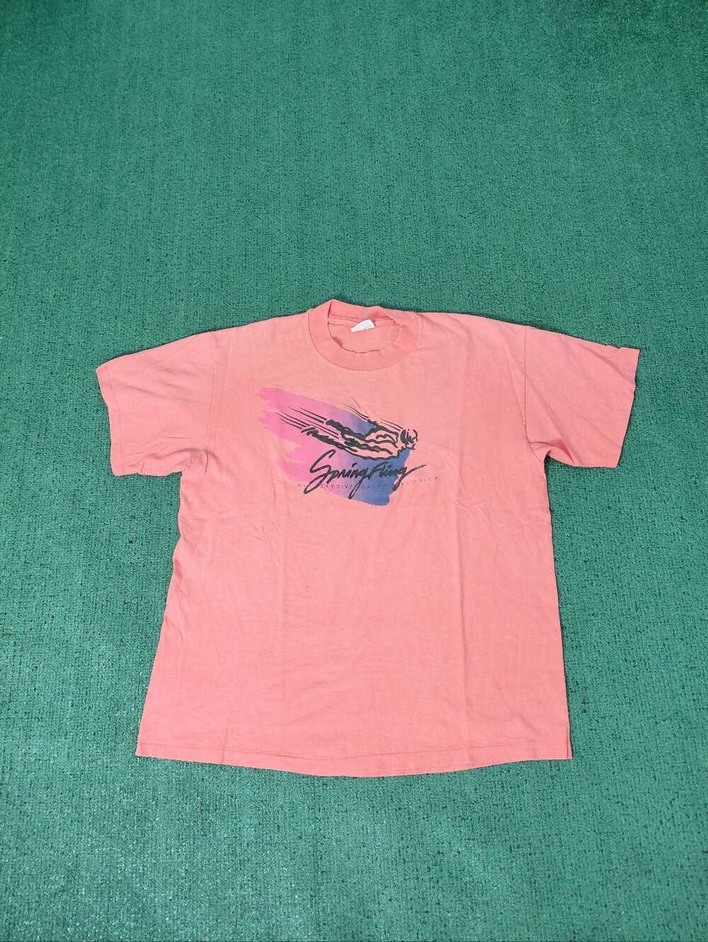 Vintage 1987 Stedman "Spring Fling" Skydive DeLand Florida Skydiving 80's Peach